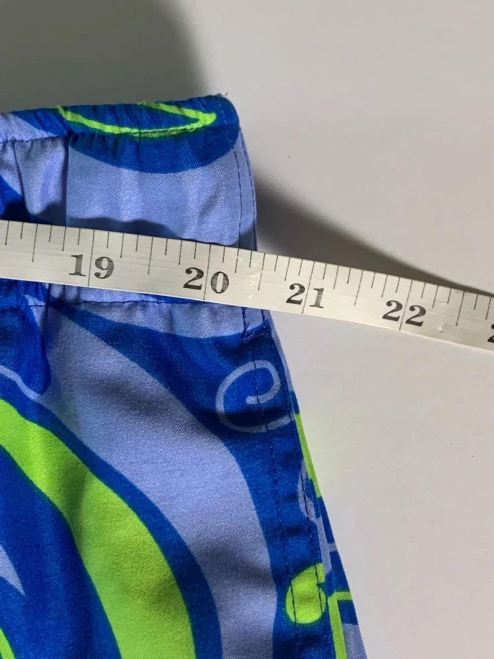 Loudmouth Swim Trunks Mens XXL Blue Green Swirl Print Board Shorts Beach Golf